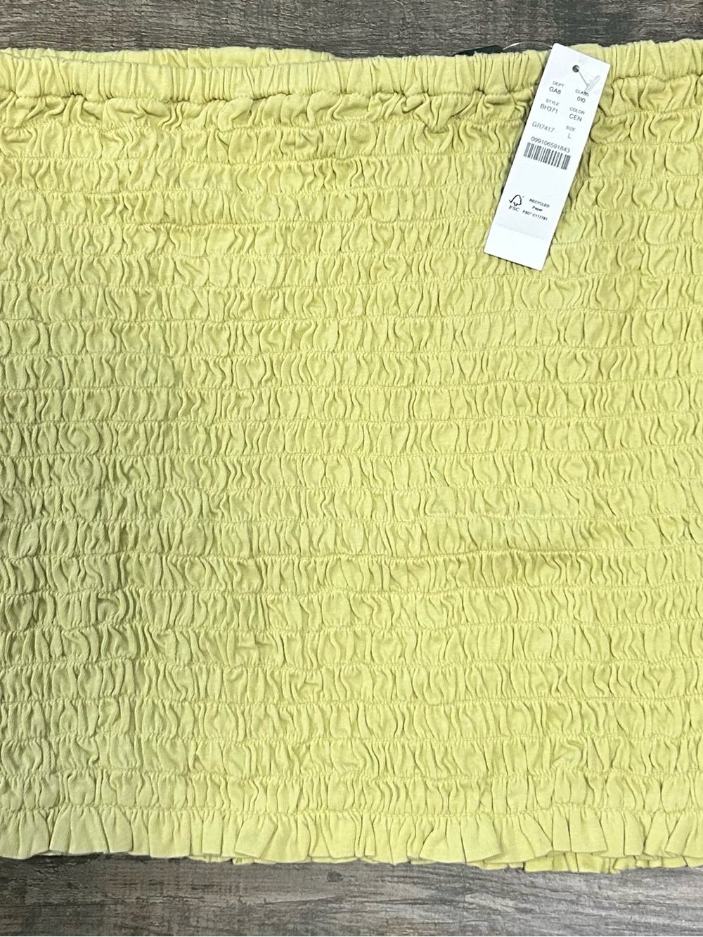 J.Crew Broken -In Jersey Strapless Smocked Top (Tube Top)